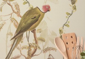 SEGRET GARDEN | Carta da parati con pappagalli stile inglese